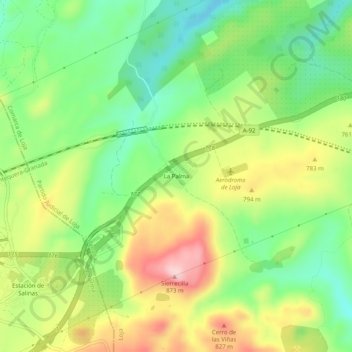 Carte topographique La Palma, altitude, relief