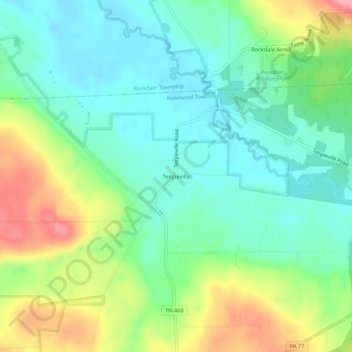 Carte topographique Teepleville, altitude, relief