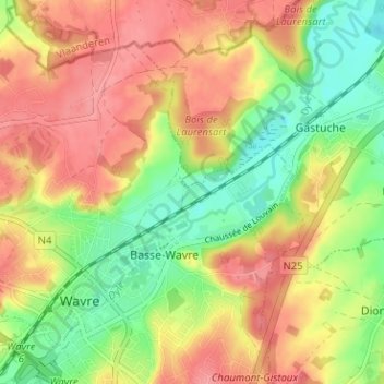Carte topographique Le Culot, altitude, relief