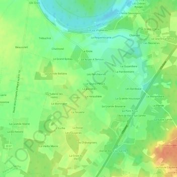 Carte topographique La Jasnière, altitude, relief