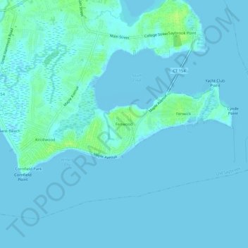 Carte topographique Fenwood, altitude, relief