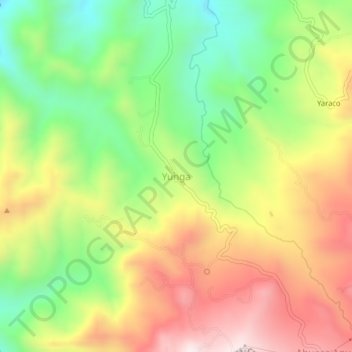 Carte topographique Yunga, altitude, relief