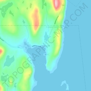 Carte topographique St. Jacques, altitude, relief