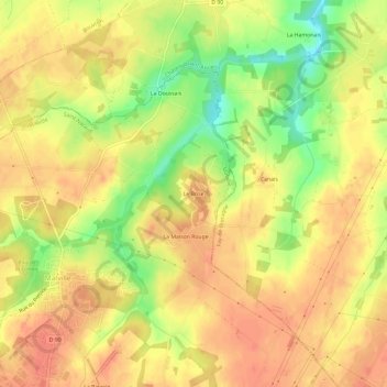 Carte topographique Le Brise, altitude, relief