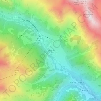 Carte topographique Bersezio, altitude, relief