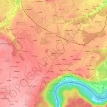 Carte topographique Aicher, altitude, relief