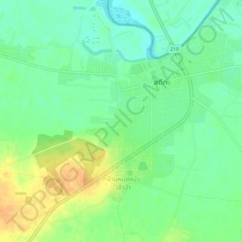 Carte topographique Ban Nikhom Sombun, altitude, relief