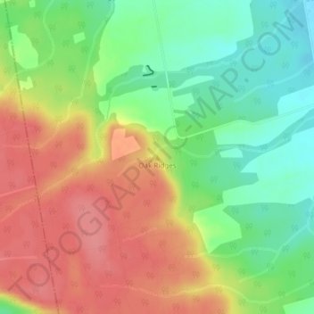 Carte topographique Oak Ridges, altitude, relief