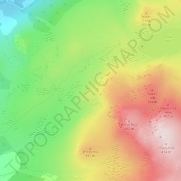 Carte topographique Birkby Fell, altitude, relief