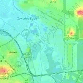 Carte topographique Kucelin, altitude, relief