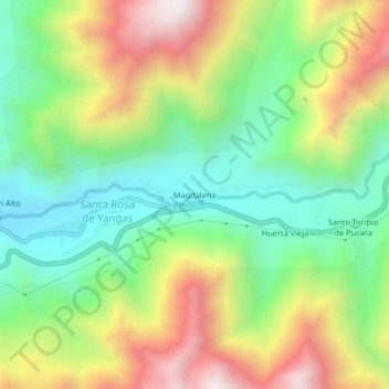 Carte topographique Magdalena, altitude, relief