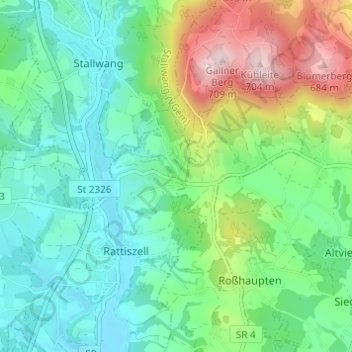 Carte topographique Herrnfehlburg, altitude, relief
