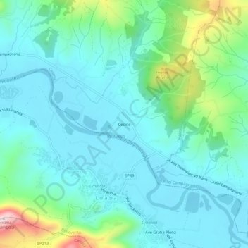 Carte topographique Cesine, altitude, relief