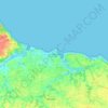 Carte topographique Le Moule, altitude, relief