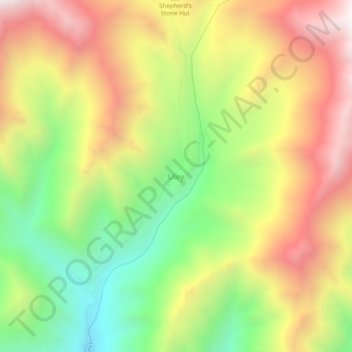 Carte topographique Uley, altitude, relief