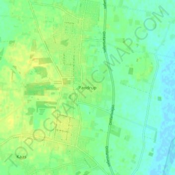 Carte topographique Pandrup, altitude, relief