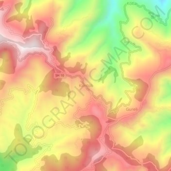 Carte topographique Kimtoli, altitude, relief