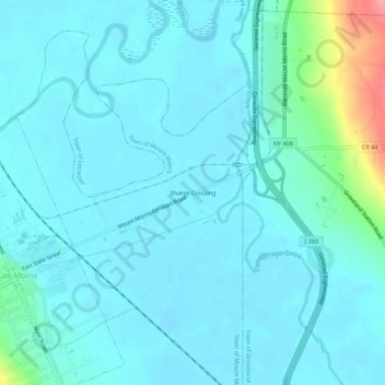 Carte topographique Shaker Crossing, altitude, relief