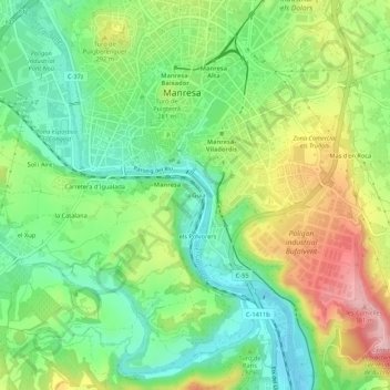 Carte topographique la Guia, altitude, relief