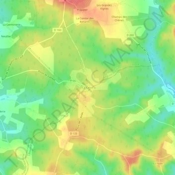 Carte topographique La Casse, altitude, relief