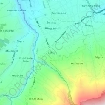 Carte topographique Llimpe, altitude, relief