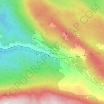 Carte topographique Colli di Monte Bove, altitude, relief