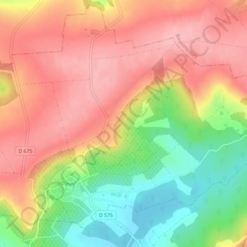 Carte topographique Arzillière, altitude, relief