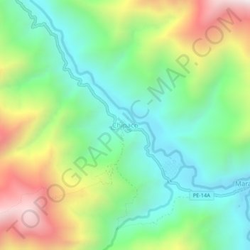 Carte topographique Chipaco, altitude, relief