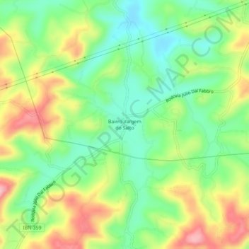 Carte topographique Bairro Vargem do Salto, altitude, relief