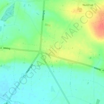 Carte topographique Gabøl, altitude, relief
