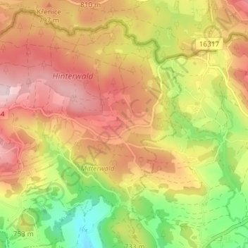 Carte topographique Köckendorf, altitude, relief