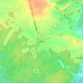 Carte topographique Offen, altitude, relief