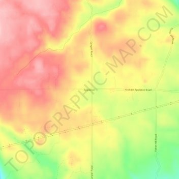 Carte topographique Appleton, altitude, relief