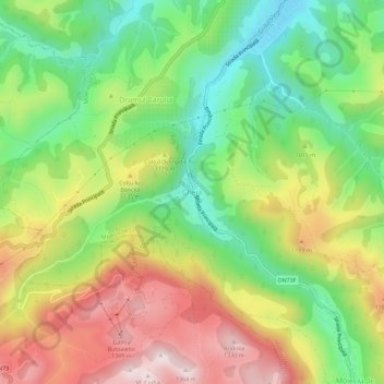 Carte topographique Cheia, altitude, relief
