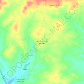 Carte topographique Queimada do Pereira, altitude, relief