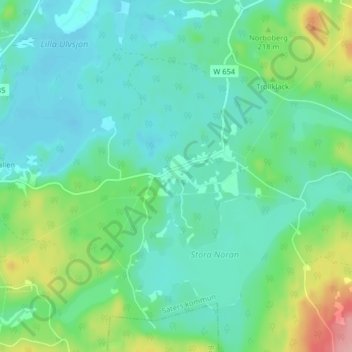 Carte topographique Norbo, altitude, relief