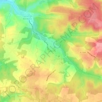Carte topographique Le Piron, altitude, relief