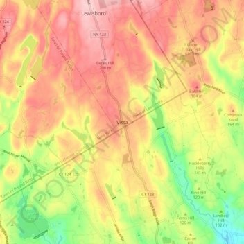 Carte topographique Vista, altitude, relief