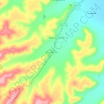 Carte topographique Manikdoh, altitude, relief