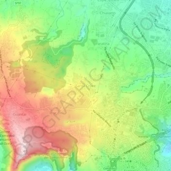 Carte topographique Santa Croce, altitude, relief