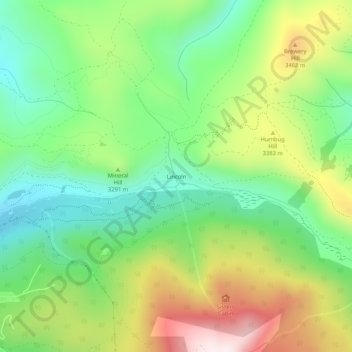 Carte topographique Lincoln, altitude, relief