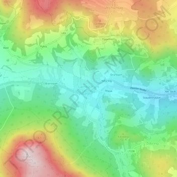 Carte topographique Laimbach am Ostrong, altitude, relief