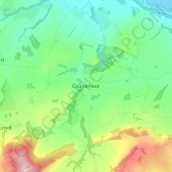 Carte topographique Coundmoor, altitude, relief