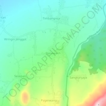 Carte topographique Danawarih, altitude, relief