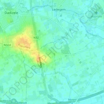 Carte topographique Kezelberg, altitude, relief