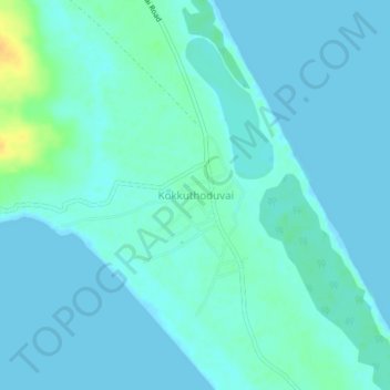 Carte topographique Kokkuthoduvai, altitude, relief