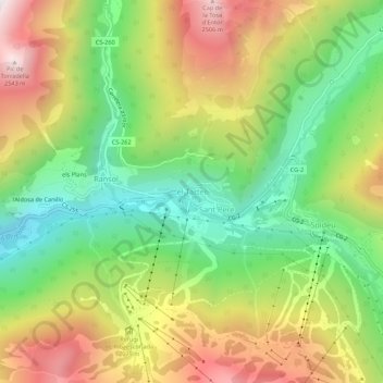 Carte topographique el Tarter, altitude, relief
