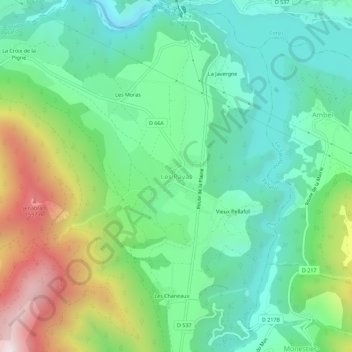 Carte topographique Les Payas, altitude, relief