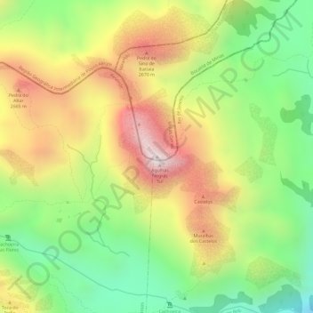Carte topographique Pico das Agulhas Negras, altitude, relief