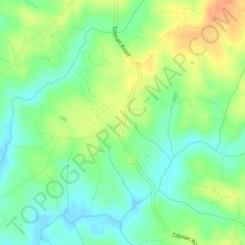 Carte topographique Cedar Grove, altitude, relief